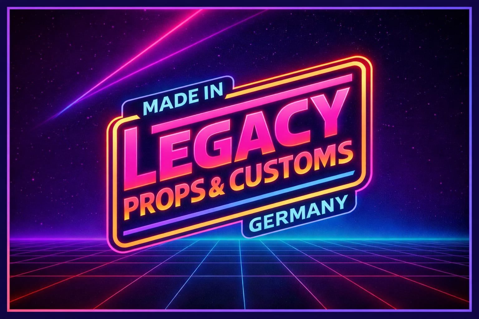 Made in Legacy Props & Customs Germany — Neon-Schild